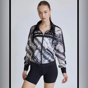Blanc Noir Black White Jacket windbreaker Tie Dye Size small